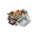 Sticker Sushi California - Ensemble Gourmet avec Baguettes, Wasabi & Sauce Soja, Illustration Artistique, Vinyle Haute Q