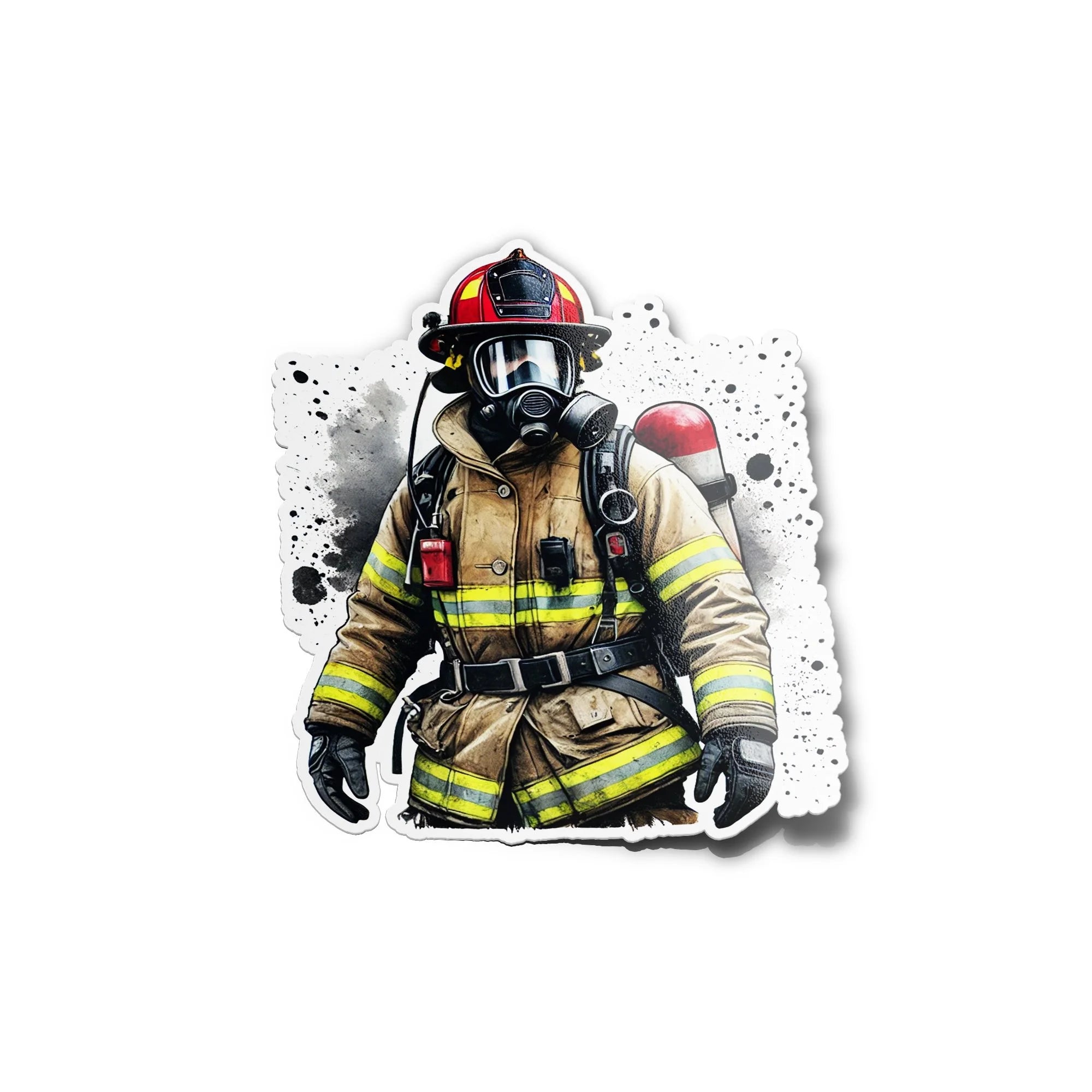 Sticker vinyle Pompier en tenue d'intervention - Autocollant résistant eau et UV - Héros du feu