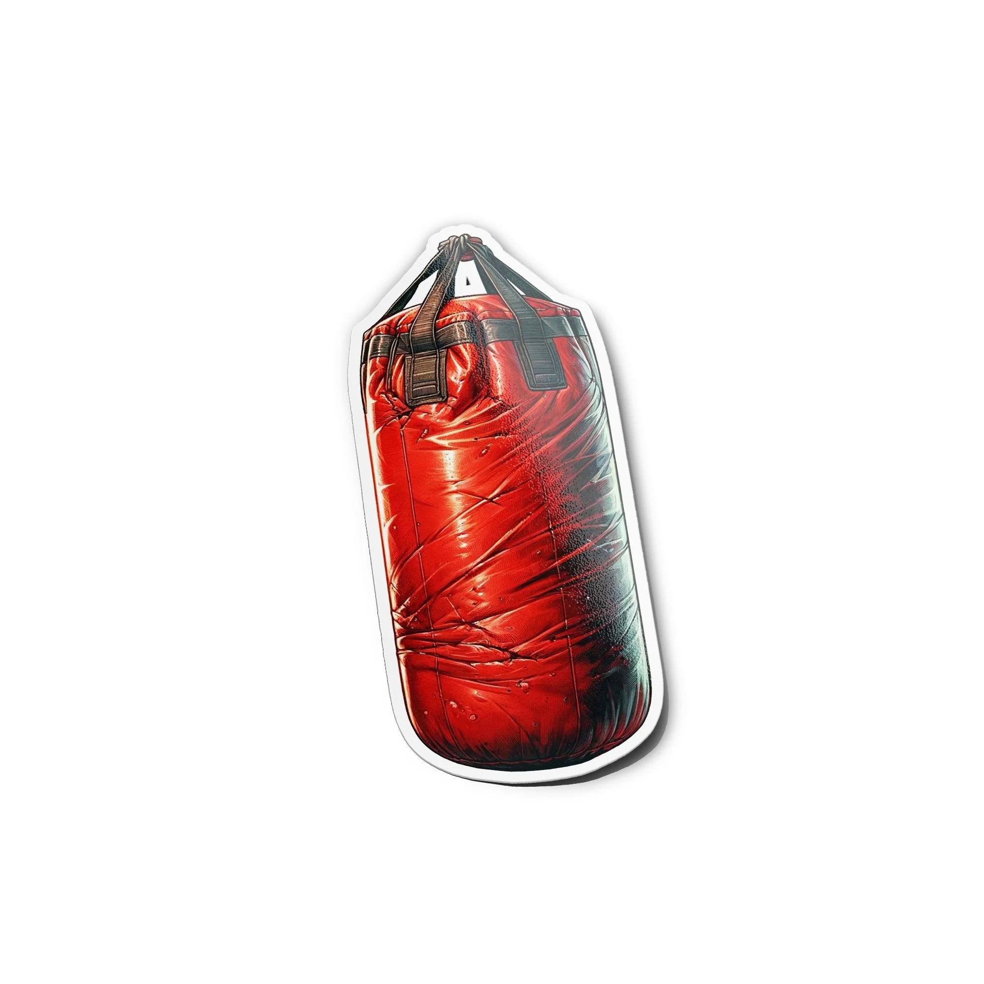 Sticker Sac de Frappe de Boxe Rouge - Vinyle Robuste, Résiste à l'Eau et UV - Ambiance Gym Vintage