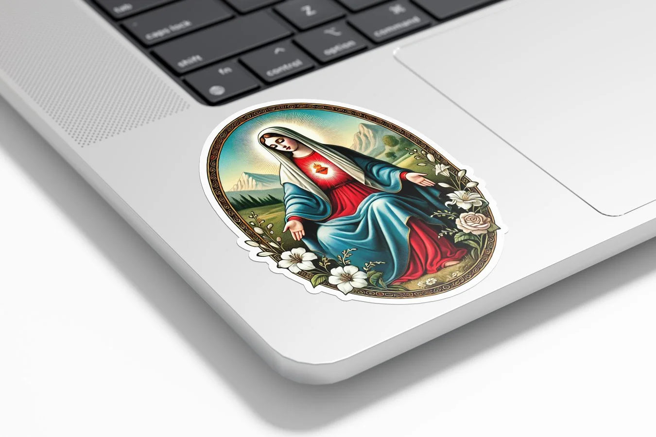 Sticker vinyle Sainte Vierge Marie - Autocollant religieux résistant eau et UV - Icône spirituelle pieuse