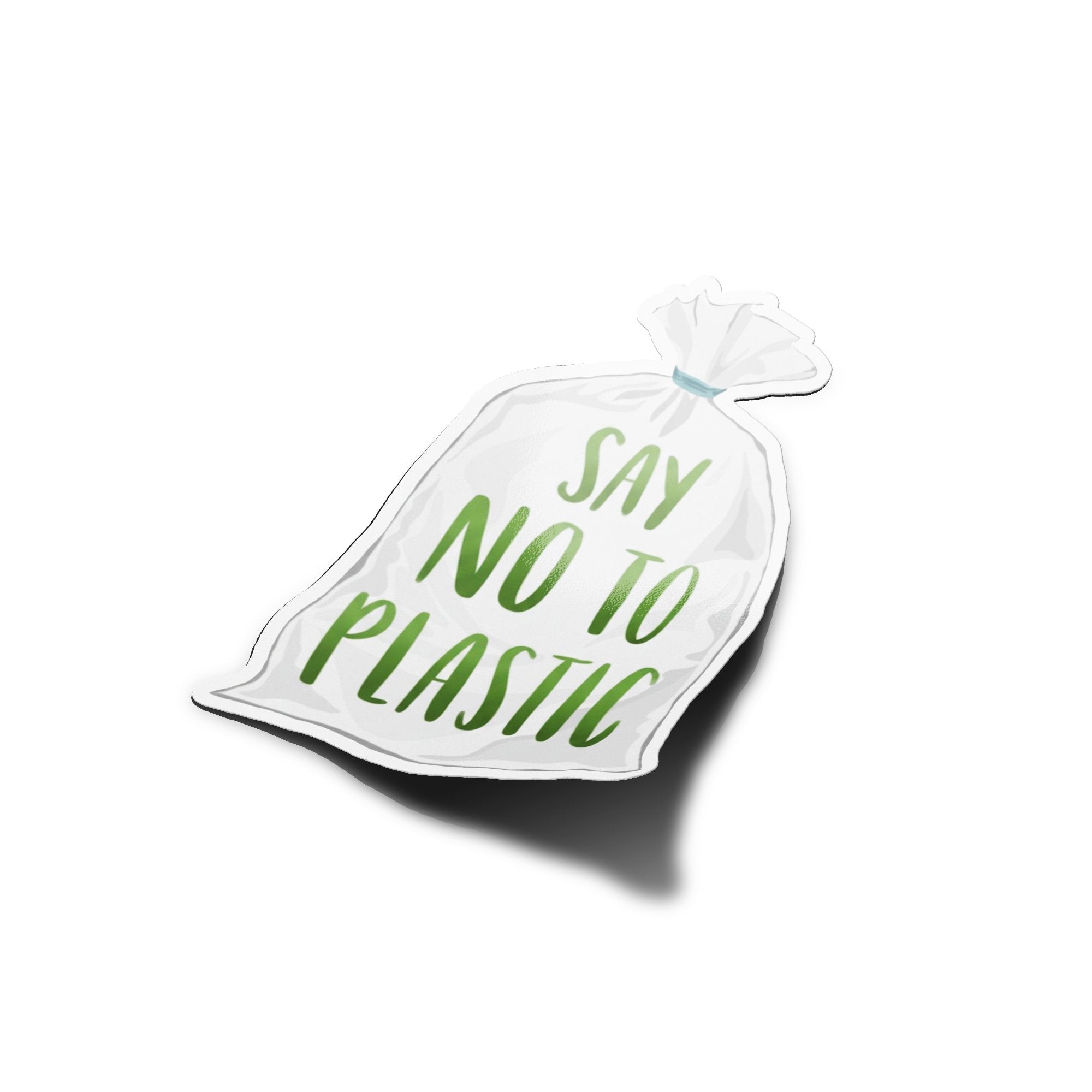 Sticker Vinyle Écolo Ironique "Say No To Plastic"
