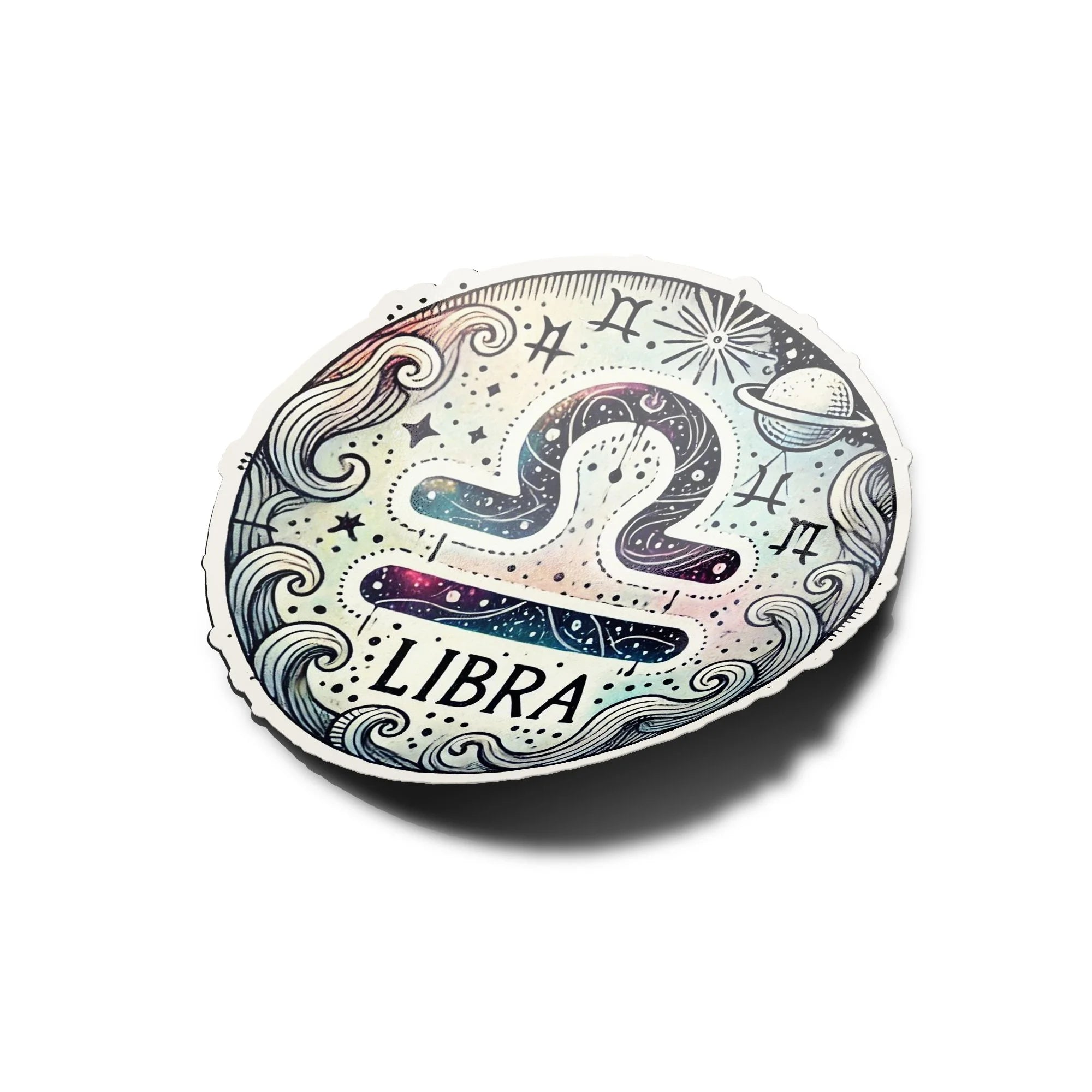 Sticker Vinyle Balance - Signe Astrologique - Découpe à la Forme - Résistant à l'Eau et aux UV - Mystique