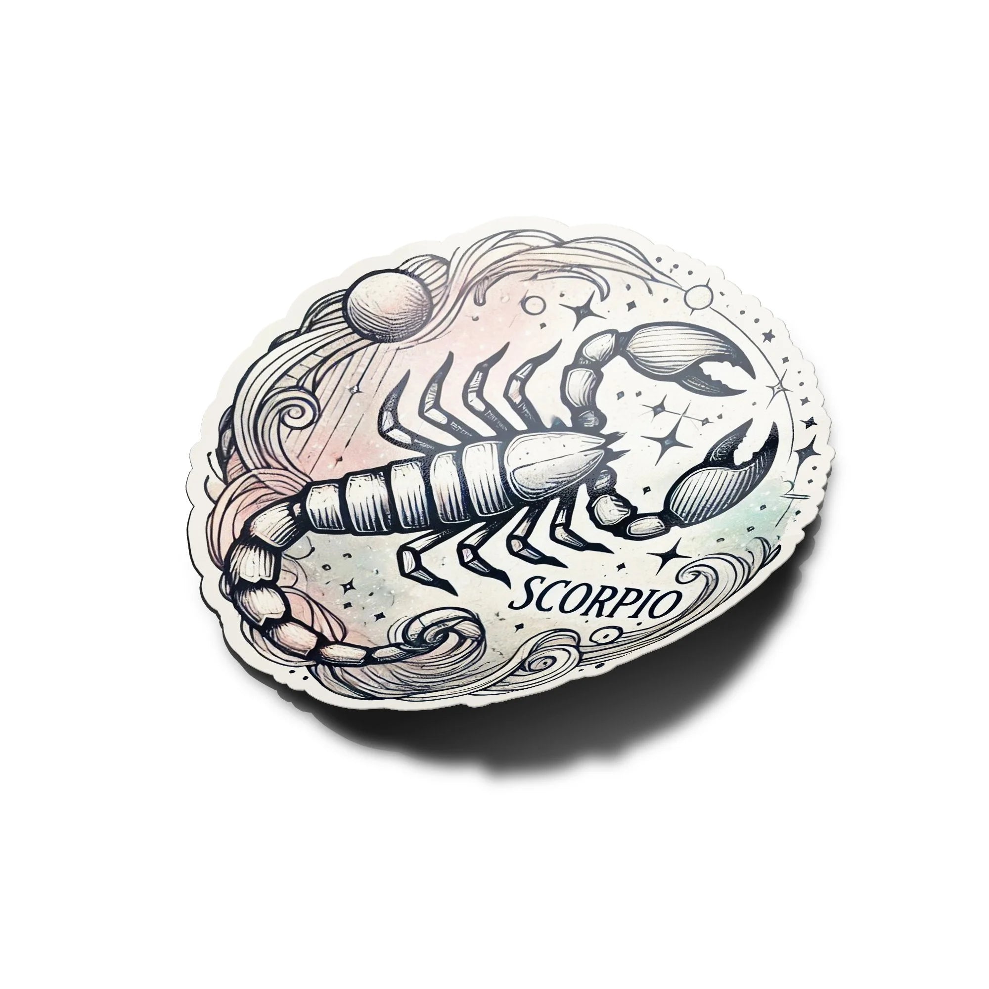 Sticker Vinyle Scorpion - Signe Astrologique - Découpe à la Forme - Résistant Eau et UV - Design Mystique