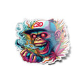 Sticker Vinyle – Singe Casquette Psychédélique Fume CBD Skunk Weed – Résistant UV et Eau