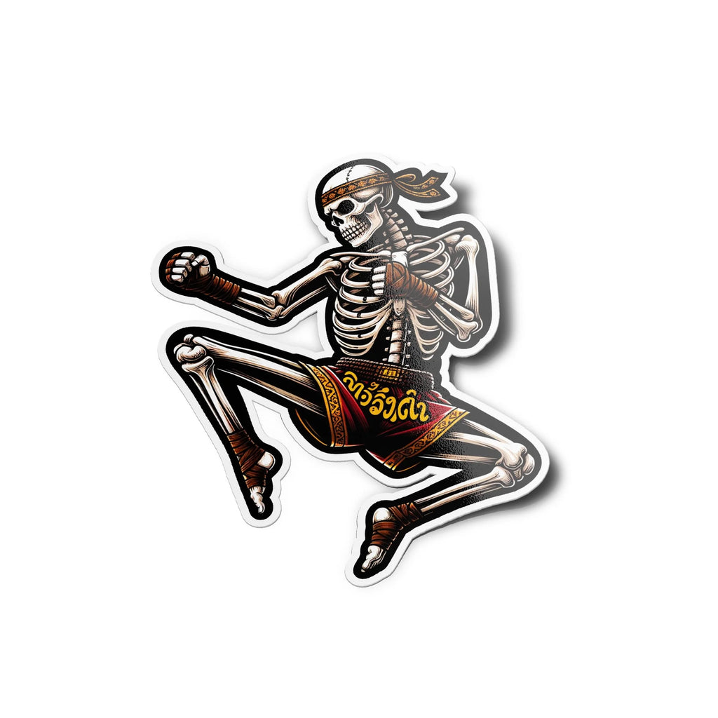 Sticker Vinyle Squelette Muay Thai - Résistant à l'Eau/UV - Kick saut boxing boxe