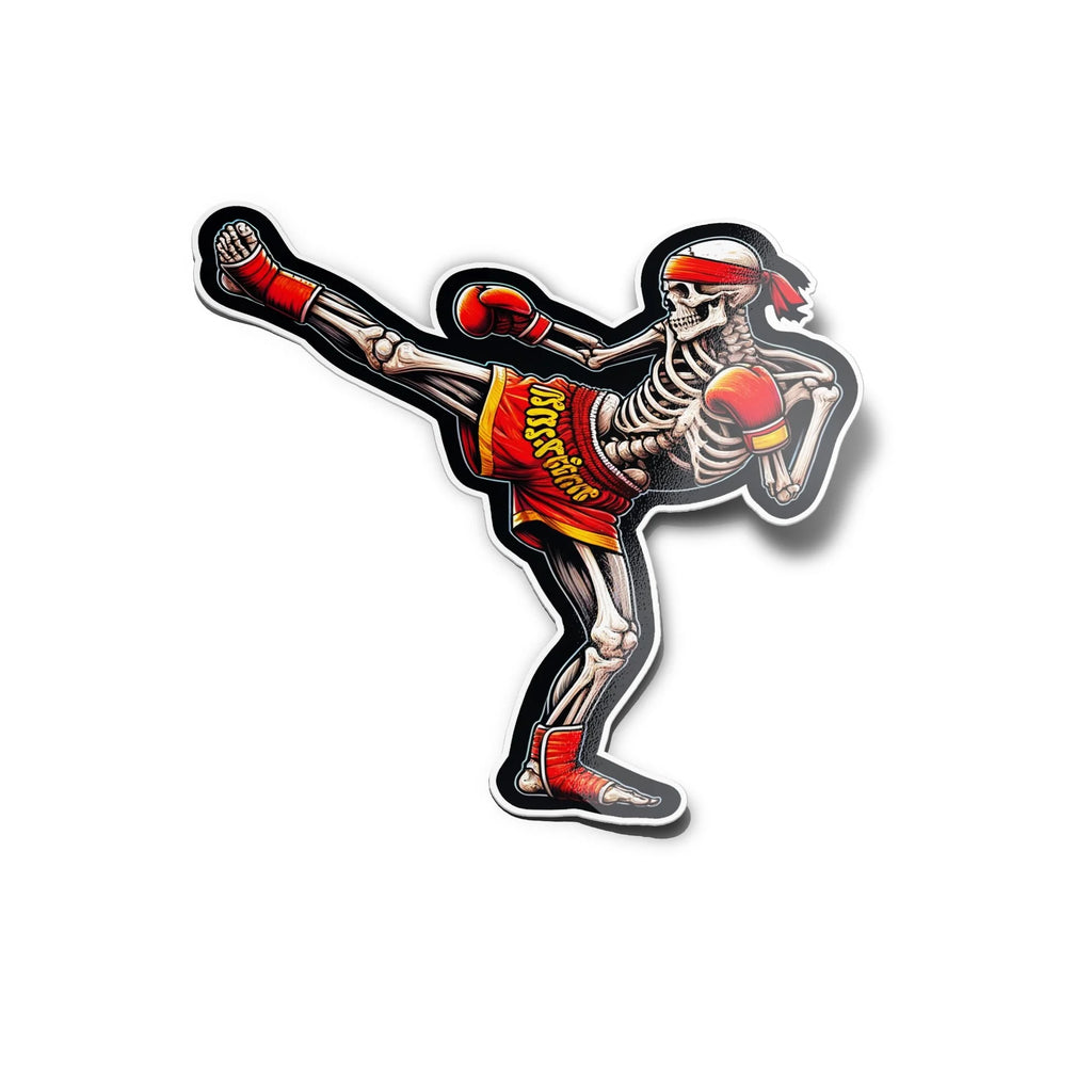 Sticker Vinyle Squelette Muay Thai - Résistant à l'Eau/UV - Kick boxing boxe