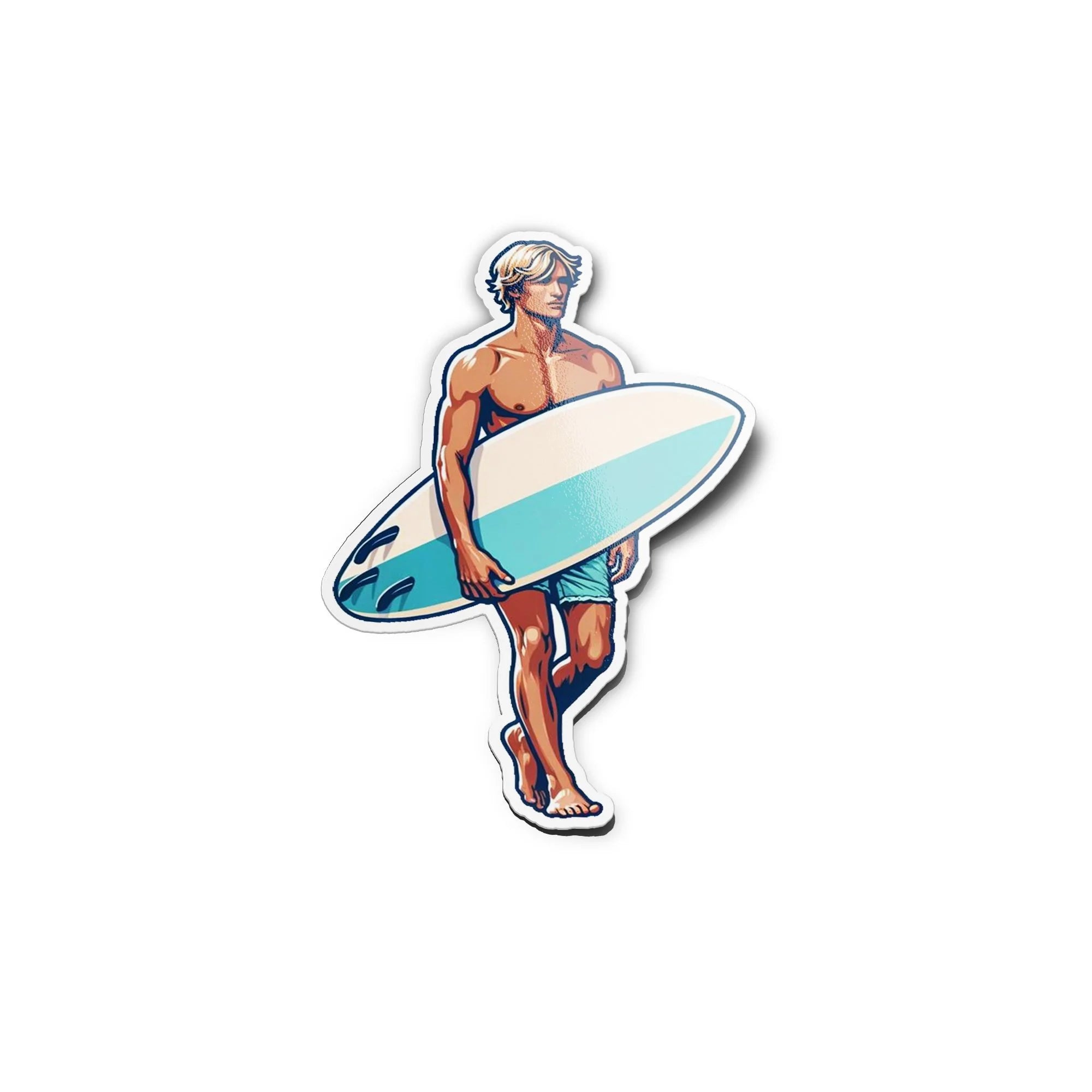 Sticker Surfeur en Vinyle - Résistant à l'Eau/UV, Idéal pour Déco & Loisirs Surf