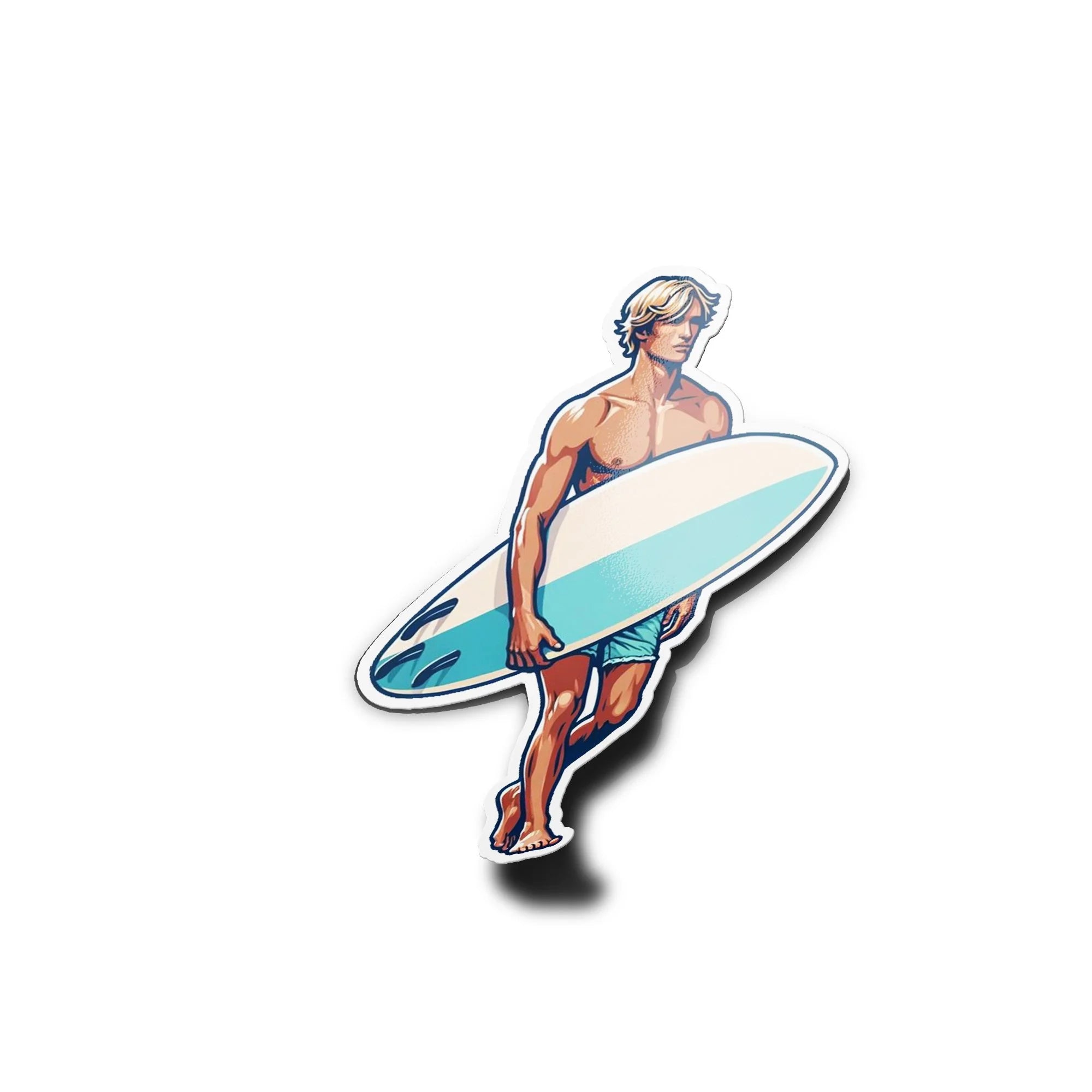 Sticker Surfeur en Vinyle - Résistant à l'Eau/UV, Idéal pour Déco & Loisirs Surf
