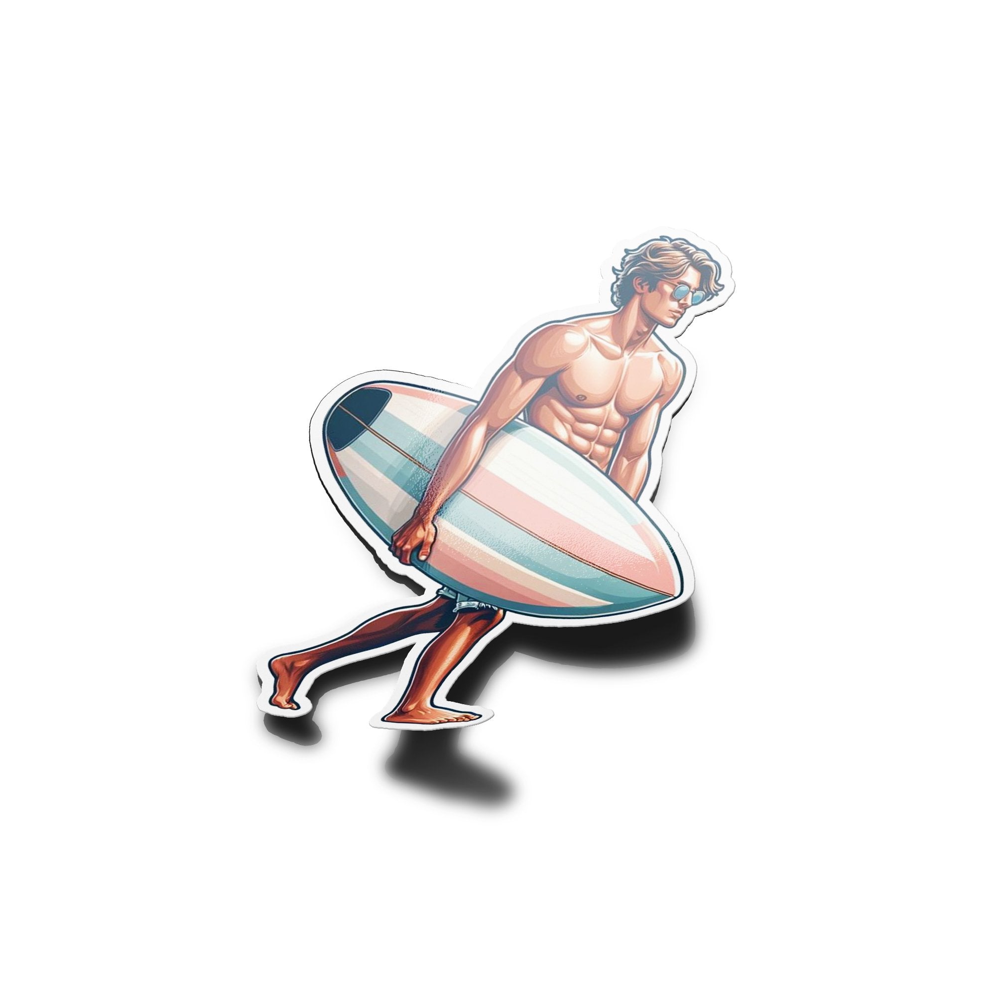 Sticker Édition Surfeur - Vinyle Haute Résistance Eau & UV, Style Plage et Aventure
