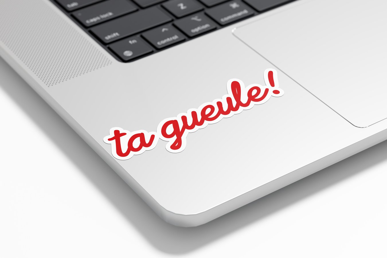 Sticker Vinyle Humour « Ta Gueule ! » – Résistant Eau & UV (Découpe à la Forme)
