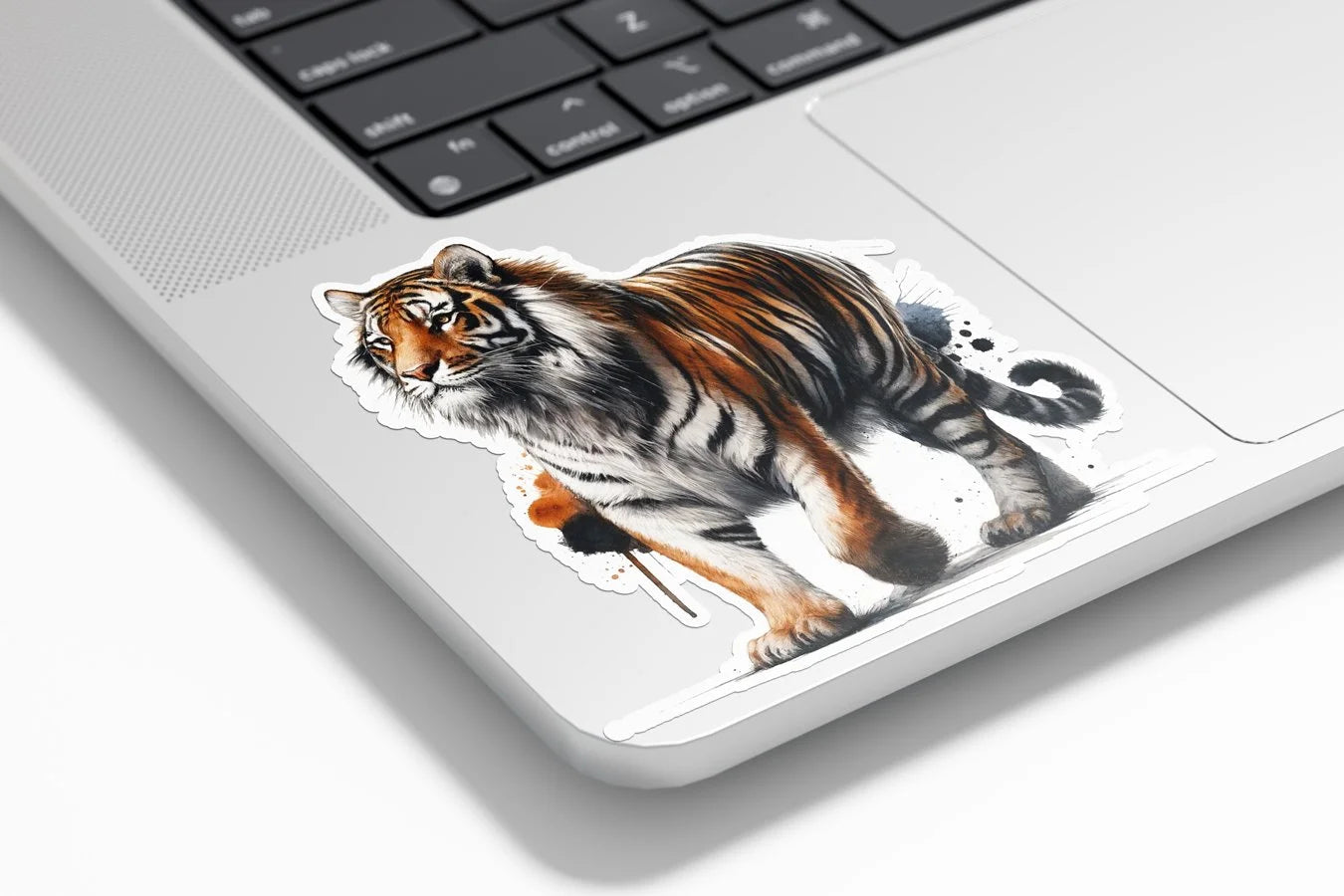 Autocollant Vinyle de Tigre en Aquarelle – Sticker Découpé à la Forme, Imperméable et Résistant aux UV