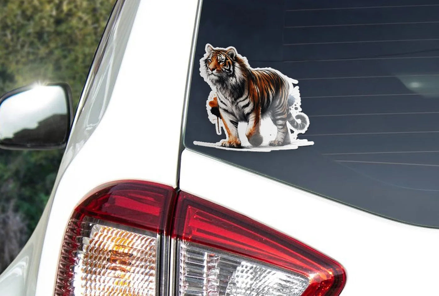 Autocollant Vinyle de Tigre en Aquarelle – Sticker Découpé à la Forme, Imperméable et Résistant aux UV