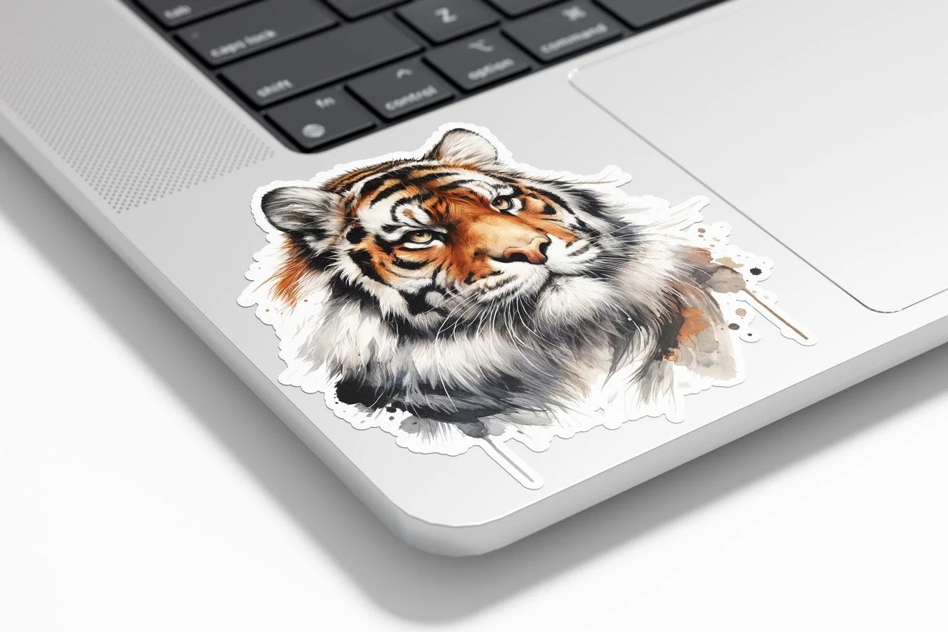 Sticker Vinyle Tigre en Aquarelle – Autocollant Découpé à la Forme, Résistant à l'Eau et aux UV