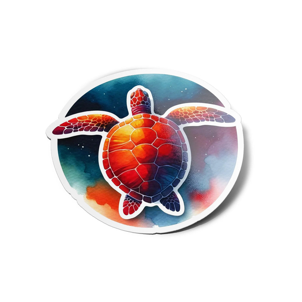 Sticker Tortue de Mer Artistique Aquarelle - Vinyle Résistant Eau & UV - Éclat Coloré