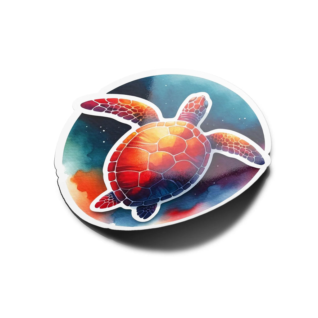 Sticker Tortue de Mer Artistique Aquarelle - Vinyle Résistant Eau & UV - Éclat Coloré