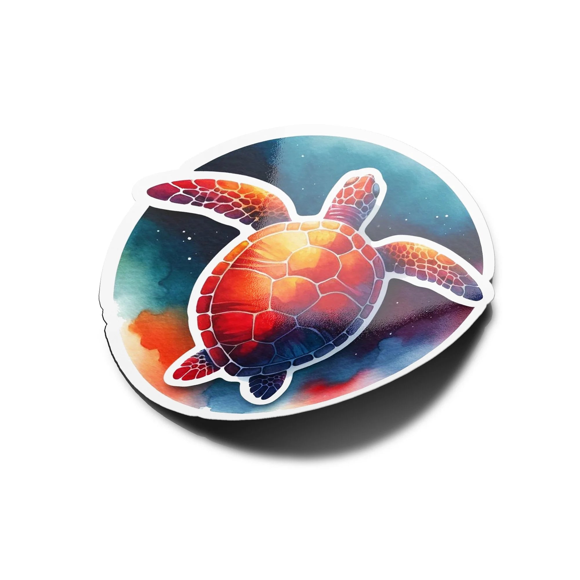 Sticker Tortue de Mer Artistique Aquarelle - Vinyle Résistant Eau & UV - Éclat Coloré