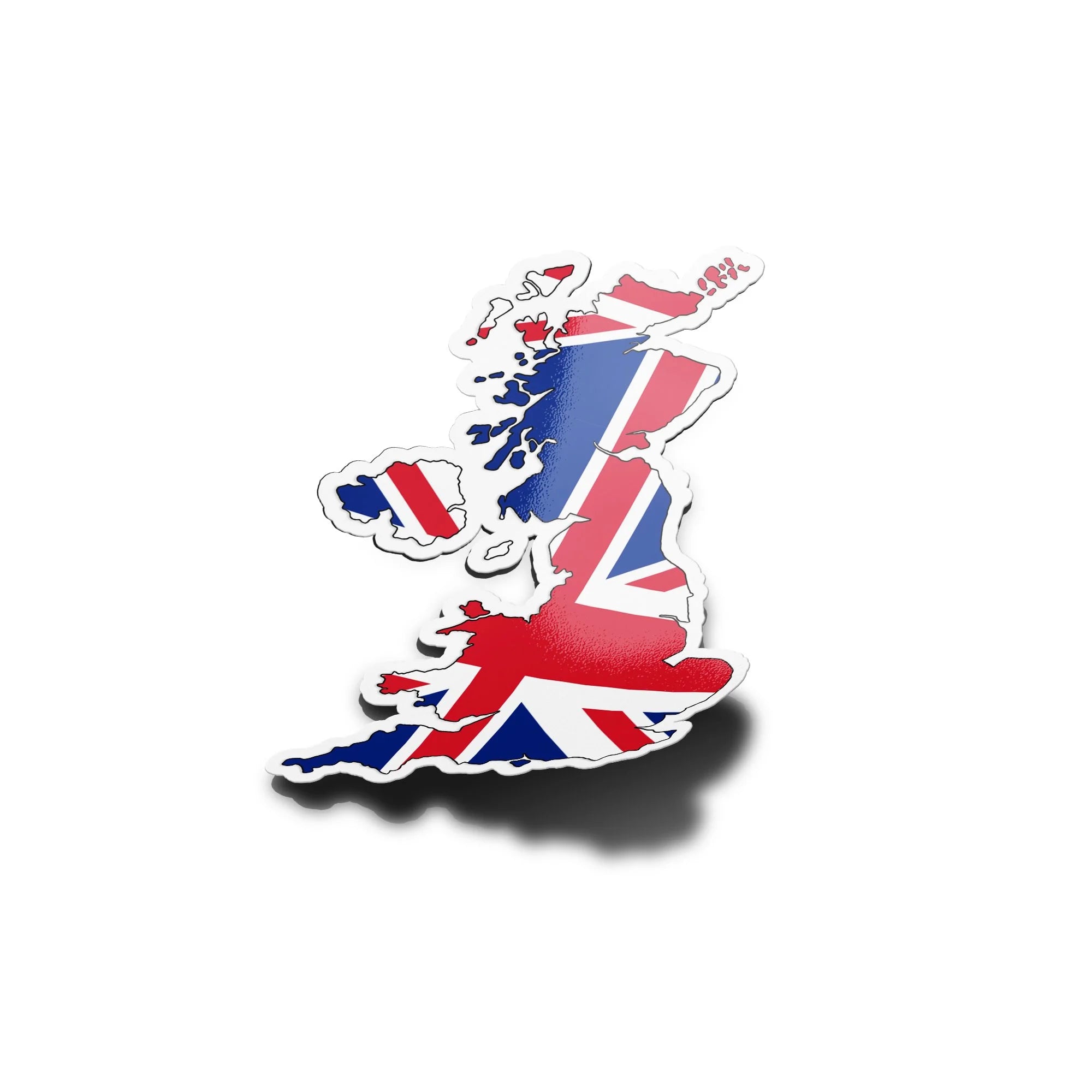 Sticker vinyle carte du Royaume-Uni | Autocollant drapeau britannique bleu rouge blanc | Résistant eau et UV