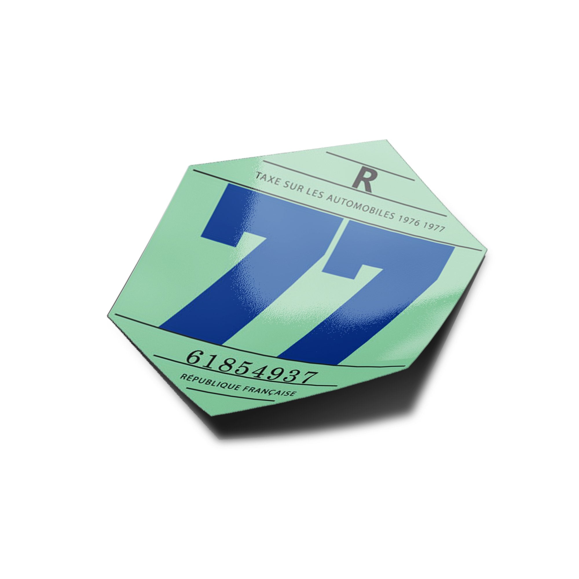 Stickers Vignettes Vintage Voiture Pare Brise Année Taxe Fiscale sur les Automobiles France vinyle résistant UV & Pluie 6x6cm