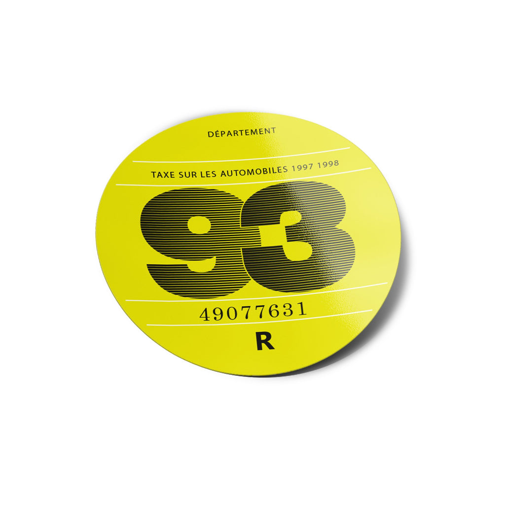 Stickers Vignettes Vintage Voiture Pare Brise Année Taxe Fiscale sur les Automobiles France vinyle résistant UV & Pluie 6x6cm