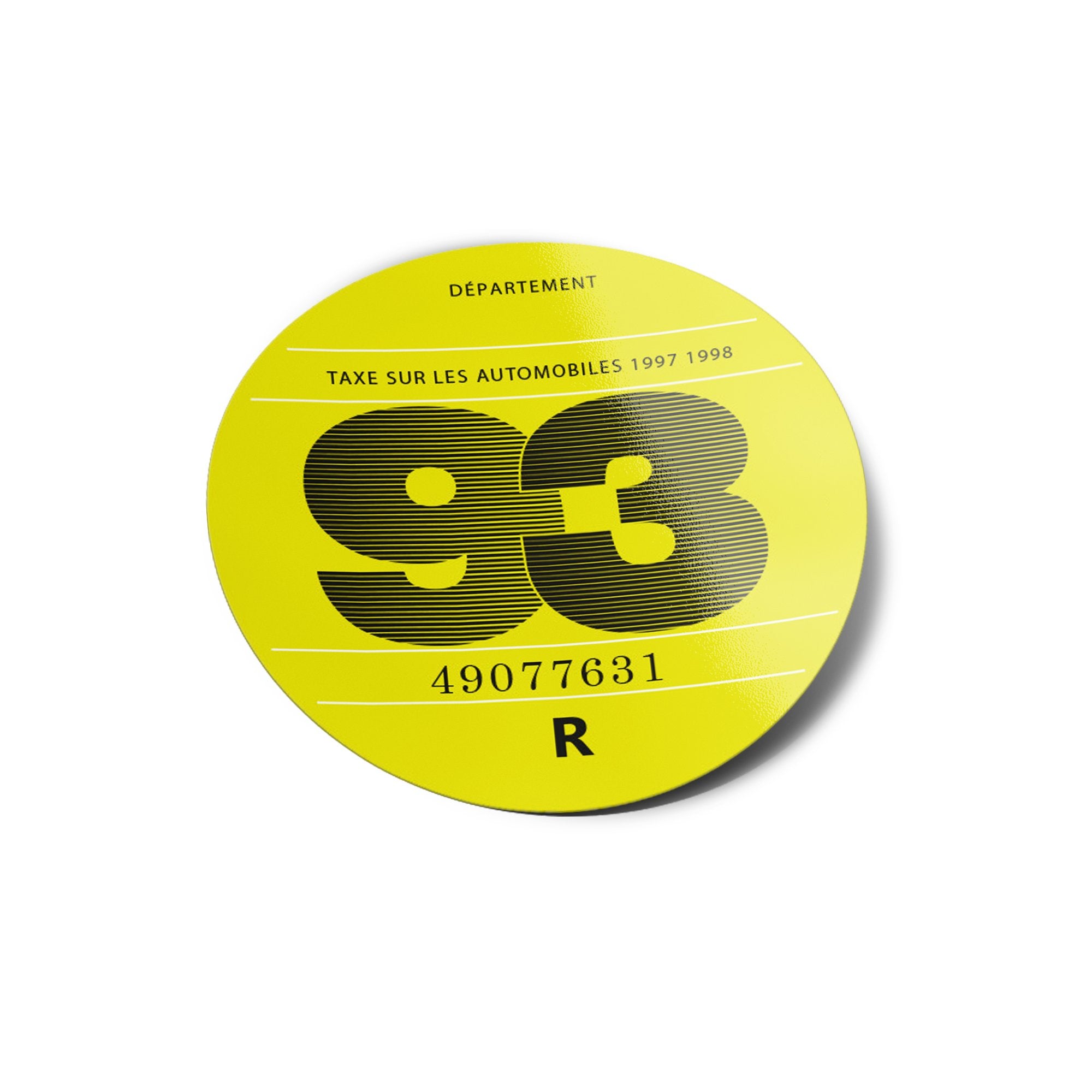 Stickers Vignettes Vintage Voiture Pare Brise Année Taxe Fiscale sur les Automobiles France vinyle résistant UV & Pluie 6x6cm