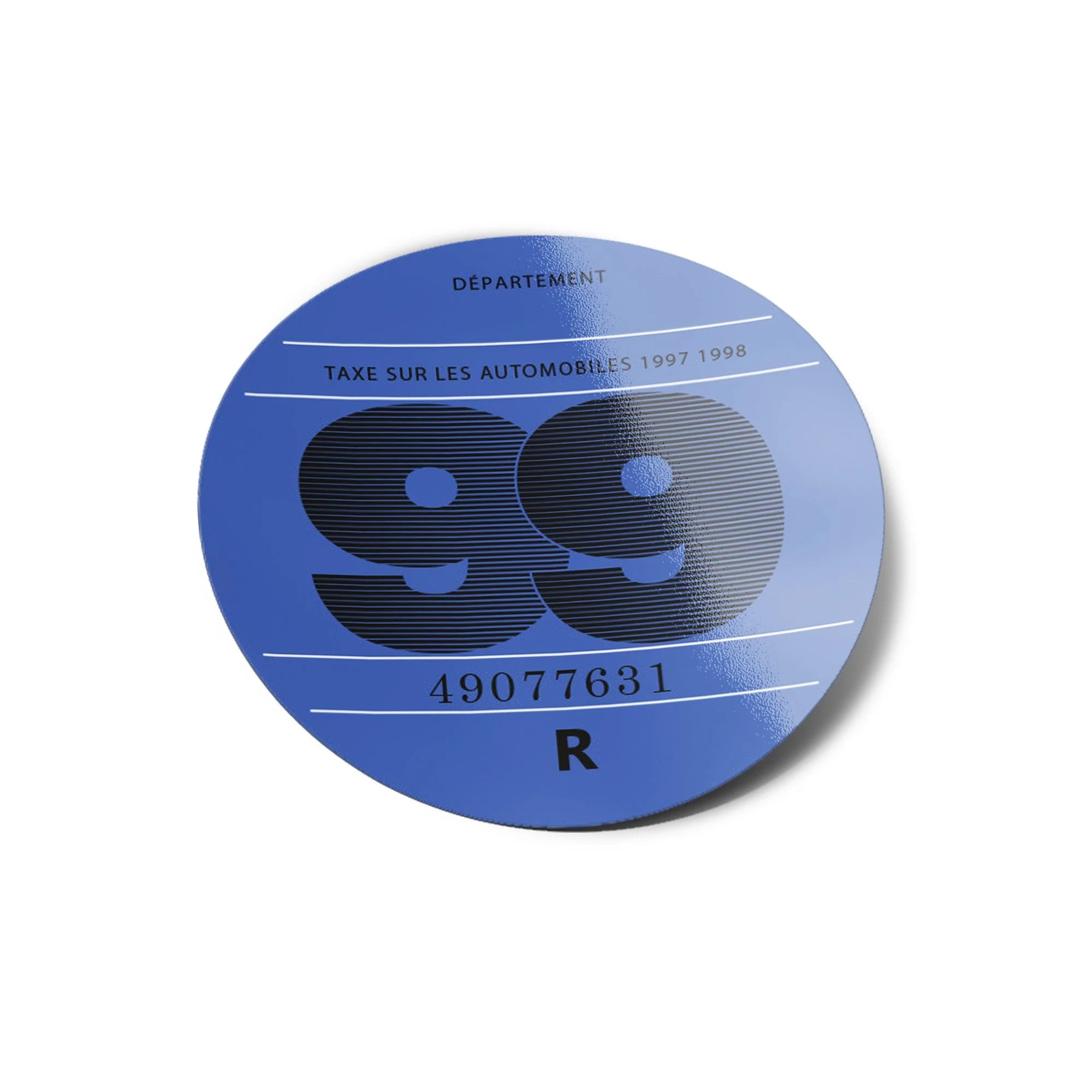 Stickers Vignettes Vintage Voiture Pare Brise Année Taxe Fiscale sur les Automobiles France vinyle résistant UV & Pluie 6x6cm