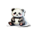 Sticker Vinyle Panda Mignon | Illustration Fluffy | Autocollant Étanche et Résistant aux UV | Découpe Personnalisée