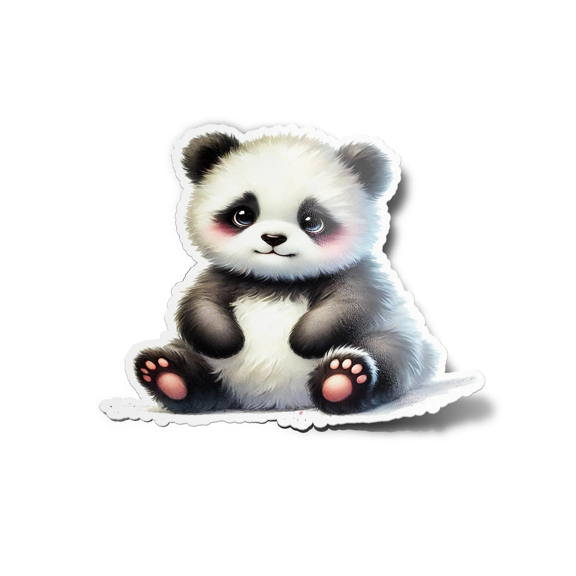 Sticker Vinyle Panda Mignon | Illustration Fluffy | Autocollant Étanche et Résistant aux UV | Découpe Personnalisée