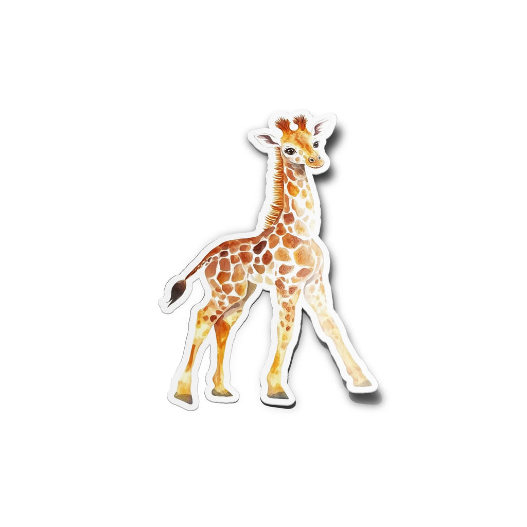 Sticker Girafe Mignonne en Aquarelle – Autocollant Vinyle Découpé Jungle & Savane | Résistant Eau & UV