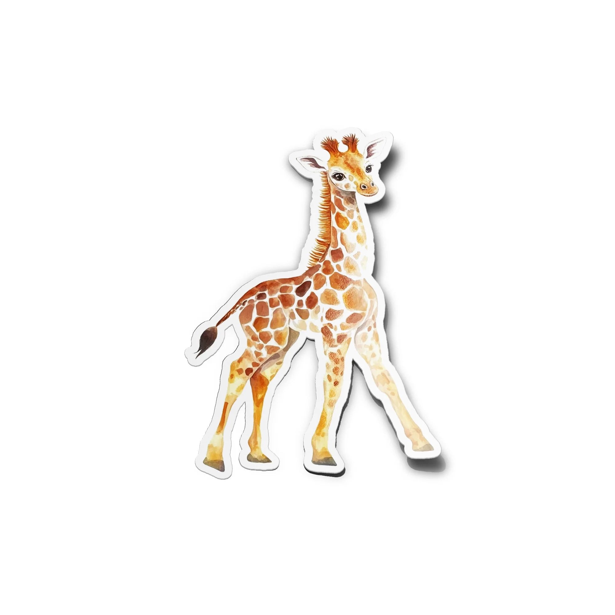 Sticker Girafe Mignonne en Aquarelle – Autocollant Vinyle Découpé Jungle & Savane | Résistant Eau & UV
