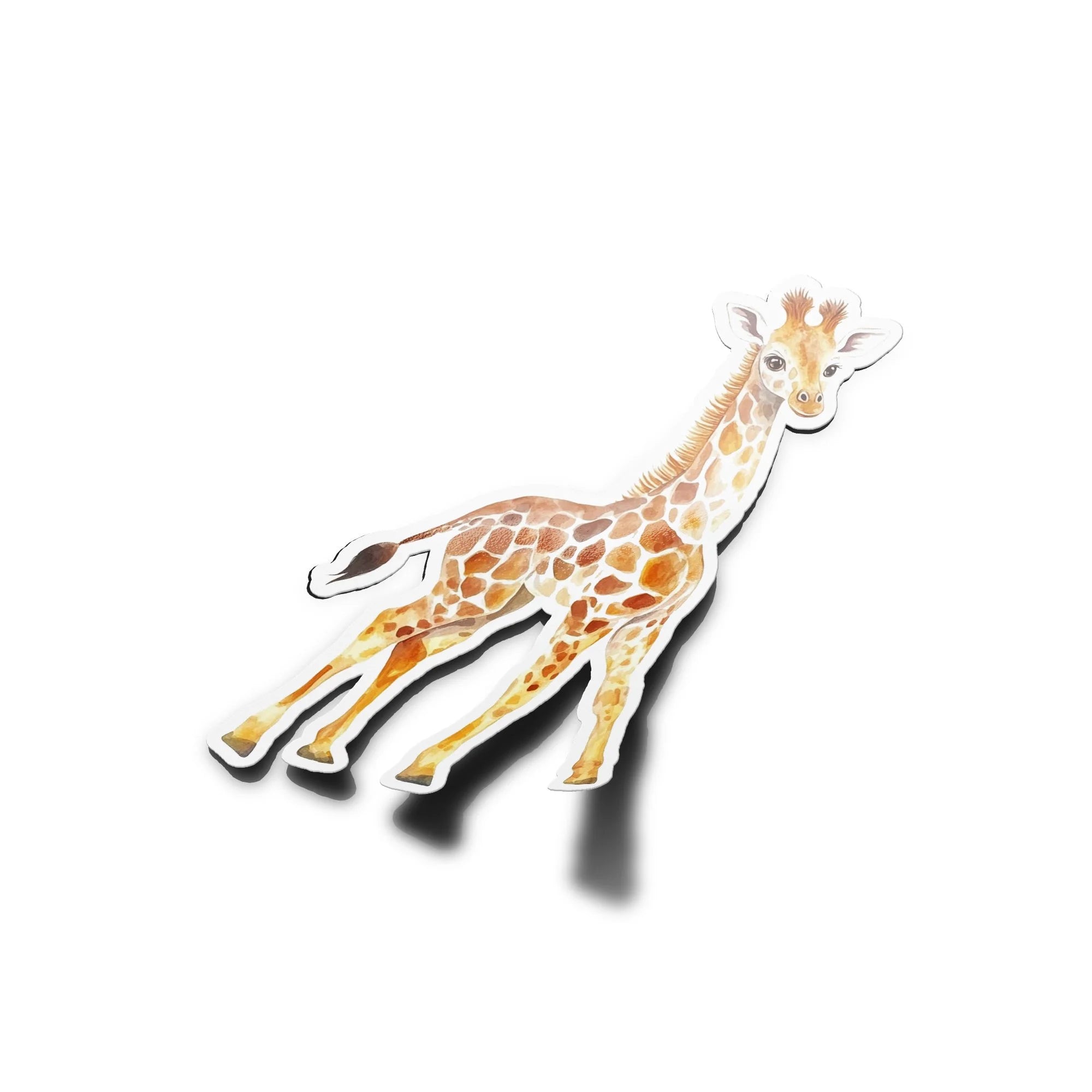 Sticker Girafe Mignonne en Aquarelle – Autocollant Vinyle Découpé Jungle & Savane | Résistant Eau & UV