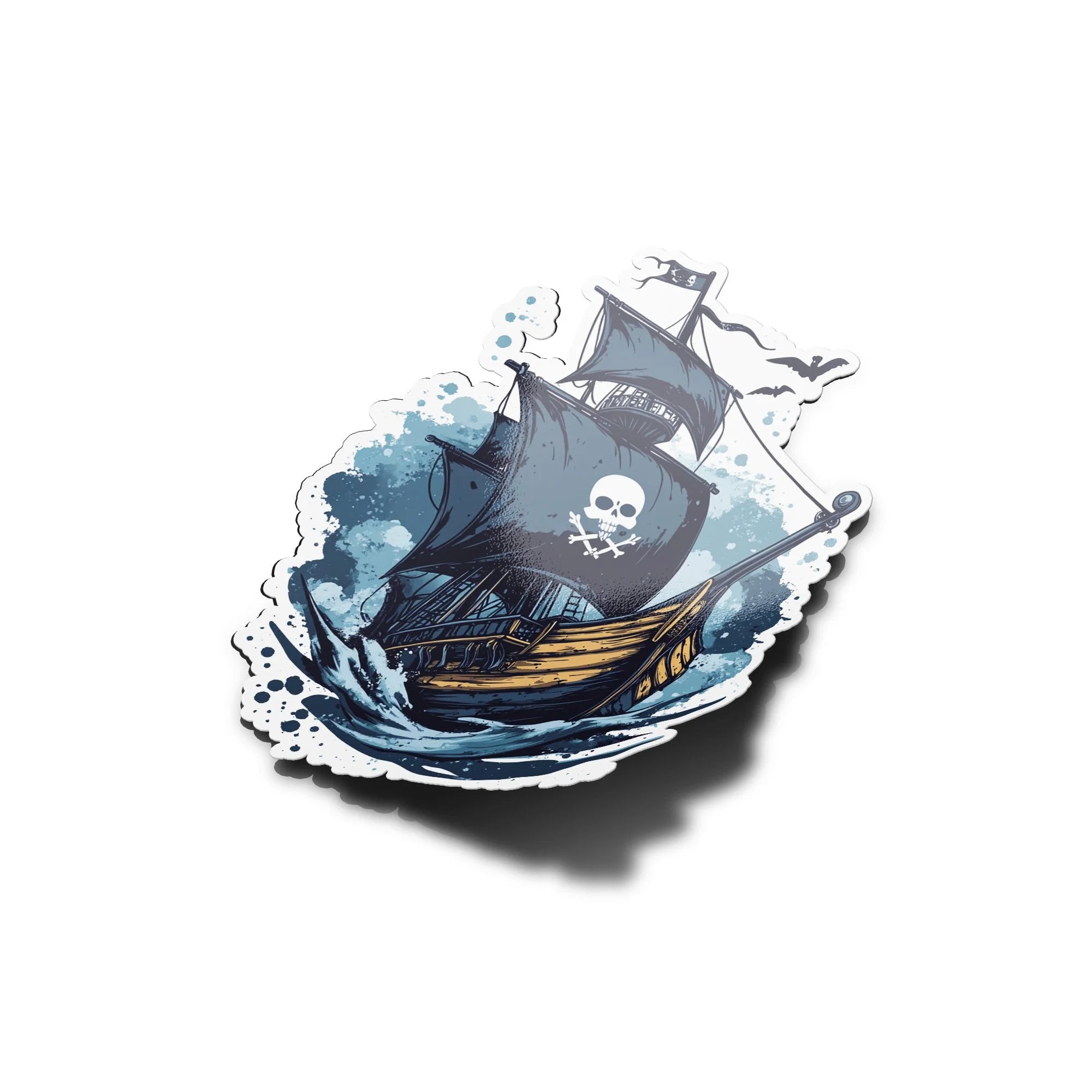 Sticker Vinyle Bateau Pirate – Autocollant Galion & Drapeau Tête de Mort – Waterproof & Résistant UV