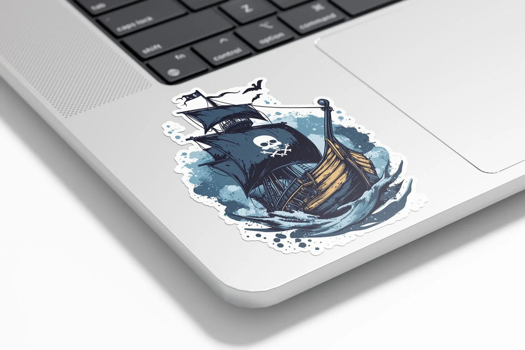 Sticker Vinyle Bateau Pirate – Autocollant Galion & Drapeau Tête de Mort – Waterproof & Résistant UV
