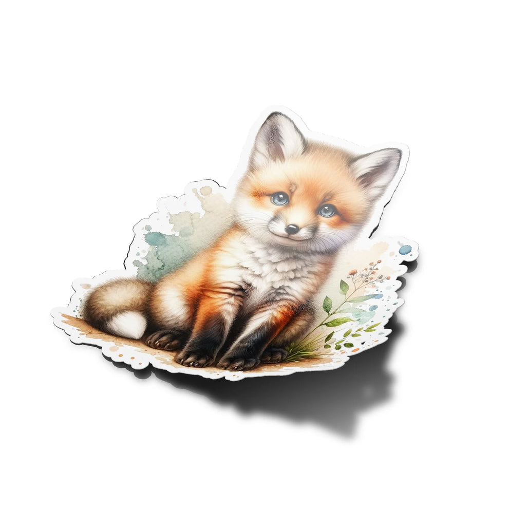 Sticker Vinyle Bébé Renard - Autocollant Découpé à la Forme, Résistant à l'Eau et aux UV