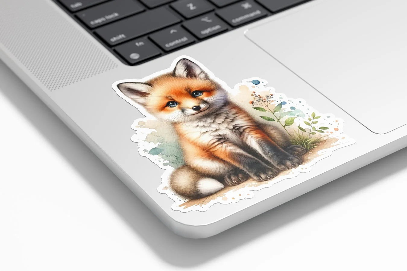 Sticker Vinyle Bébé Renard - Autocollant Découpé à la Forme, Résistant à l'Eau et aux UV