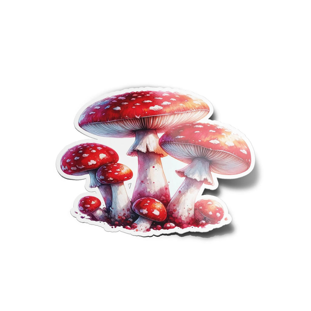 Sticker Vinyle Champignons Amanites Phalloïdes – Résistance Supérieure Eau & UV
