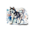 Sticker Vinyle Husky Sibérien | Illustration Aquarelle | Autocollant Étanche et Résistant aux UV | Découpe Précise