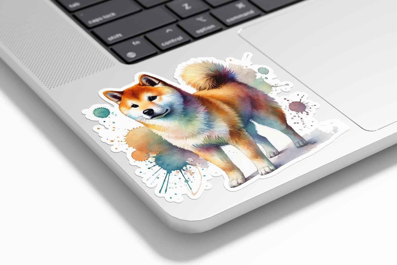 Sticker Vinyle Shiba Inu | Illustration Aquarelle | Autocollant Étanche et Résistant aux UV | Découpe Précise
