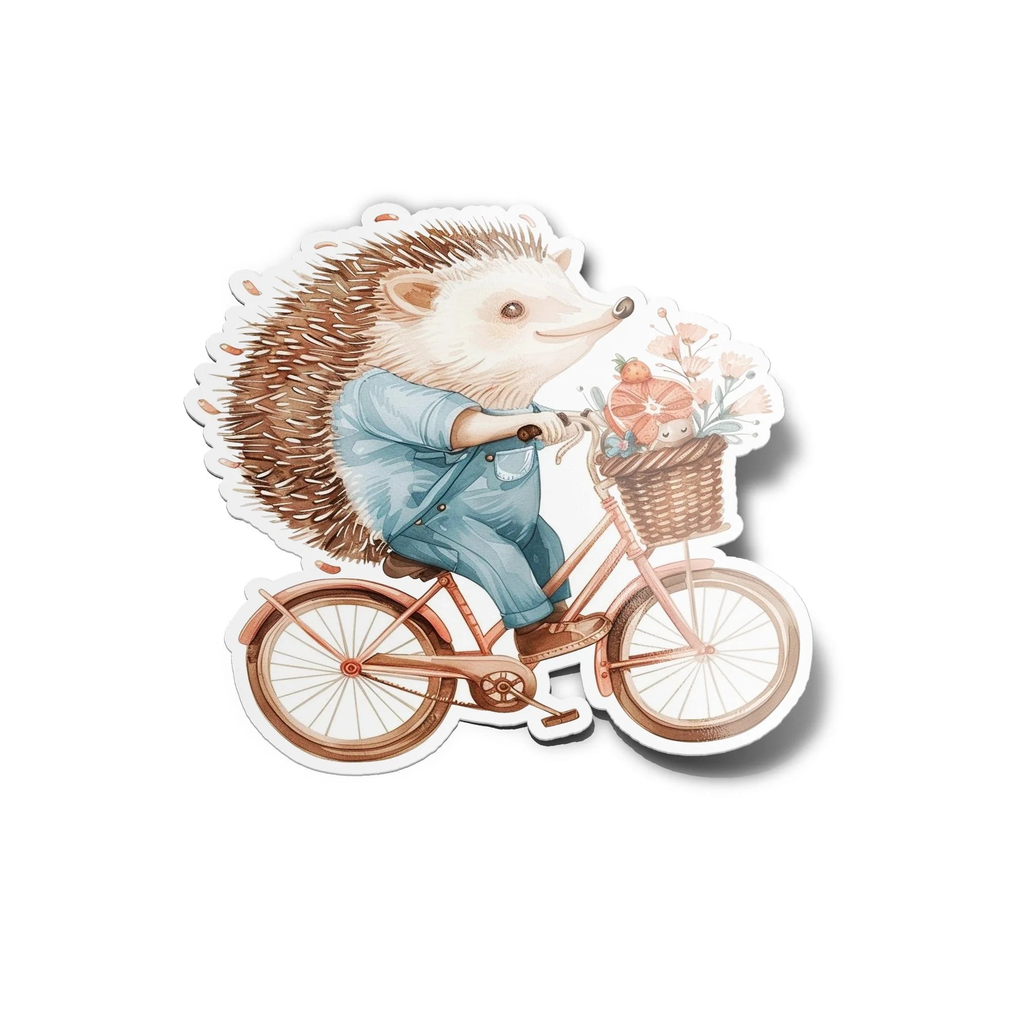 Autocollant Hérisson Cycliste à Vélo Bicyclette - Sticker Vinyle Premium, Imperméable & Anti-UV