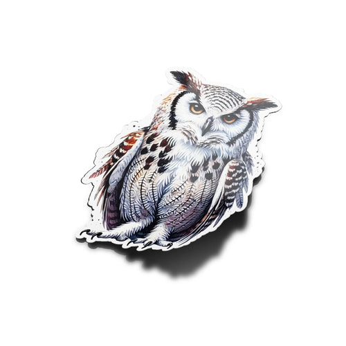 PACK AUTOCOLLANTS Stickers Vinyle Hibou - Illustration Aquarelle Chouette Nocturne Résistant Eau Uv Animaux Sauvage Forê