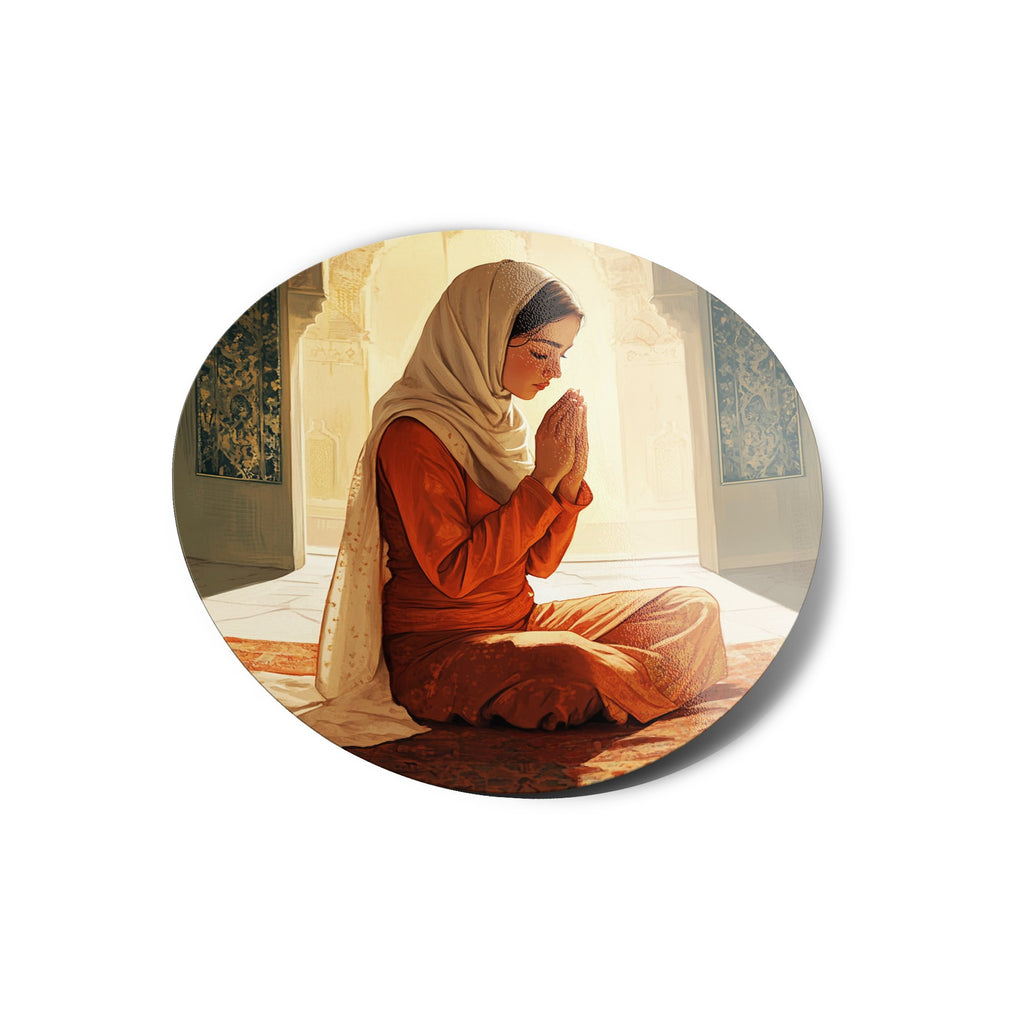 Sticker Vinyle Islamique "Femme en Prière" – Autocollant Musulman avec Voile | Résistant à l’Eau et UV