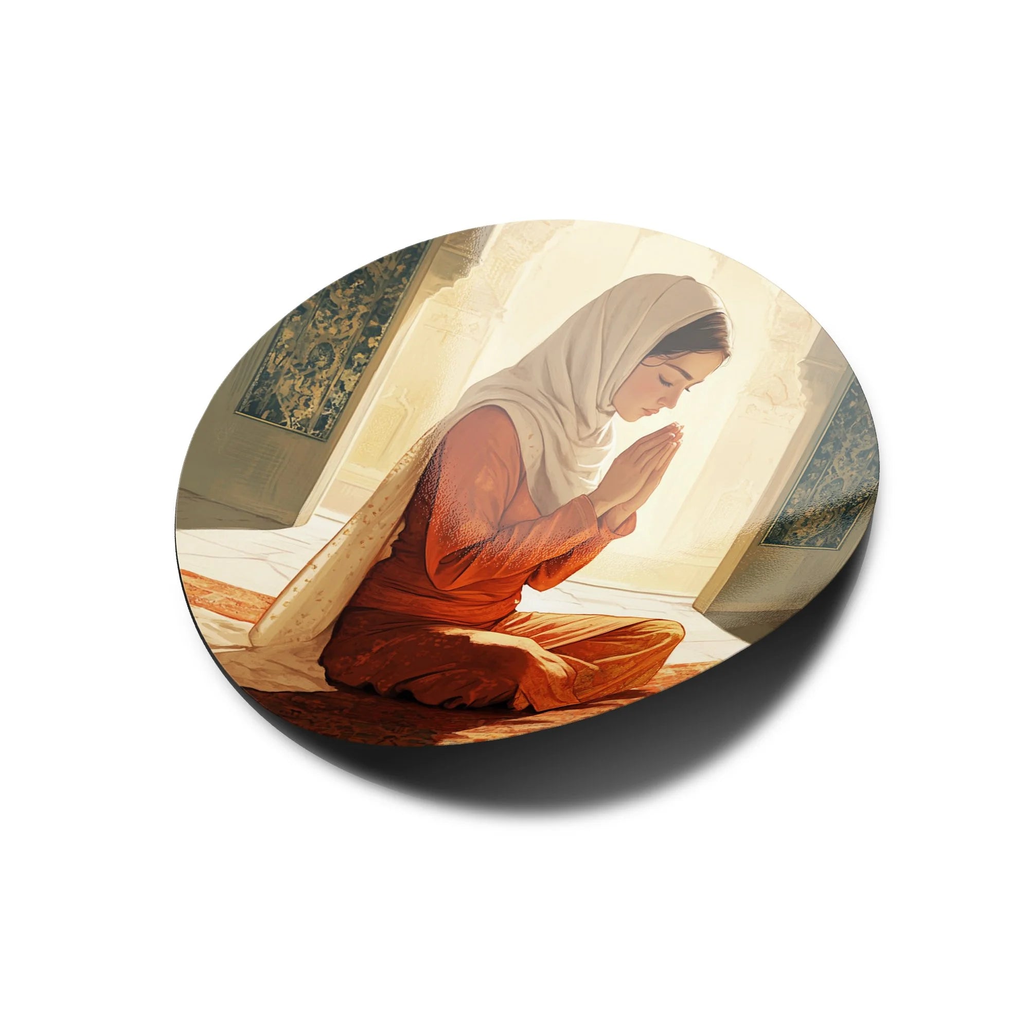 Sticker Vinyle Islamique "Femme en Prière" – Autocollant Musulman avec Voile | Résistant à l’Eau et UV