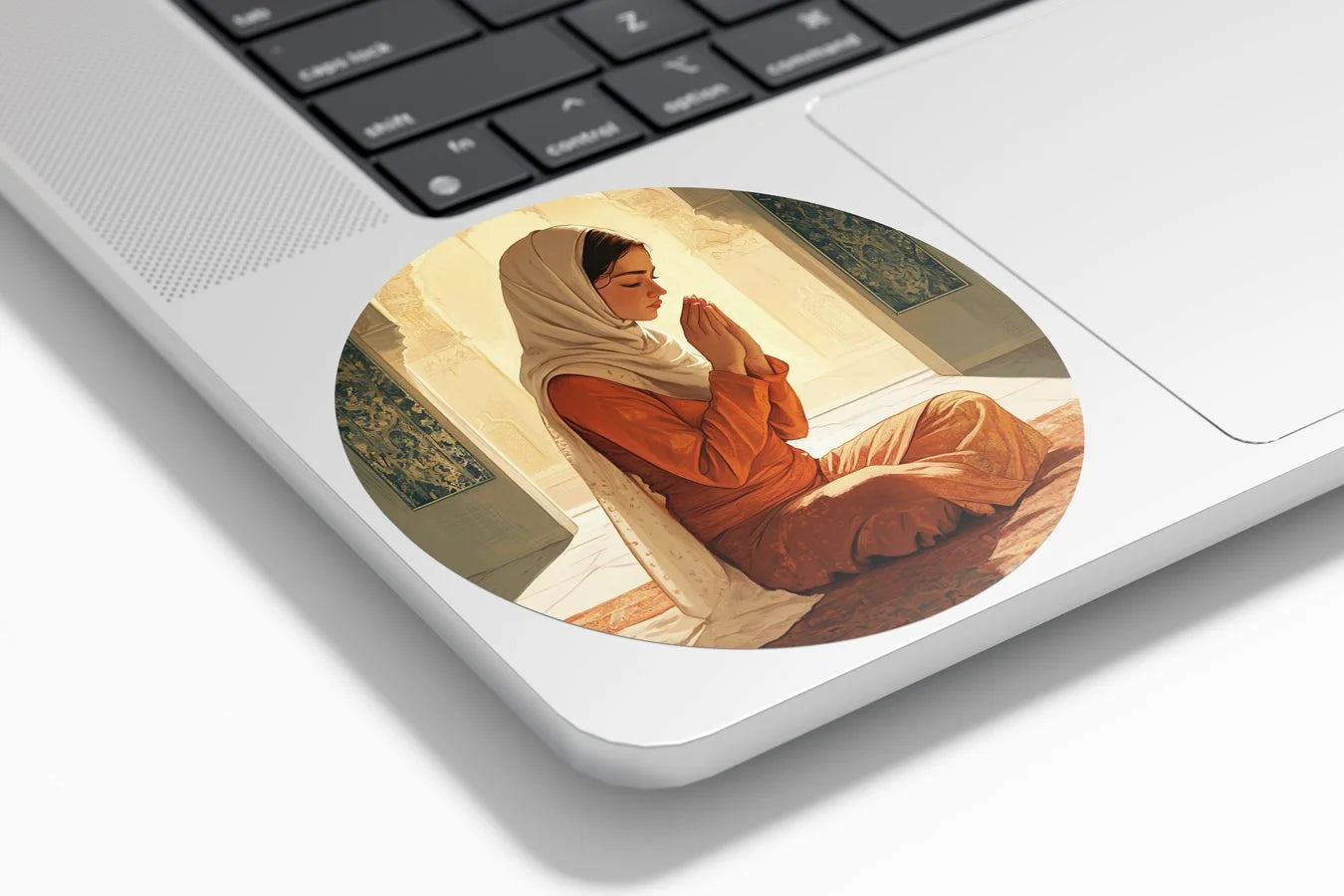 Sticker Vinyle Islamique "Femme en Prière" – Autocollant Musulman avec Voile | Résistant à l’Eau et UV