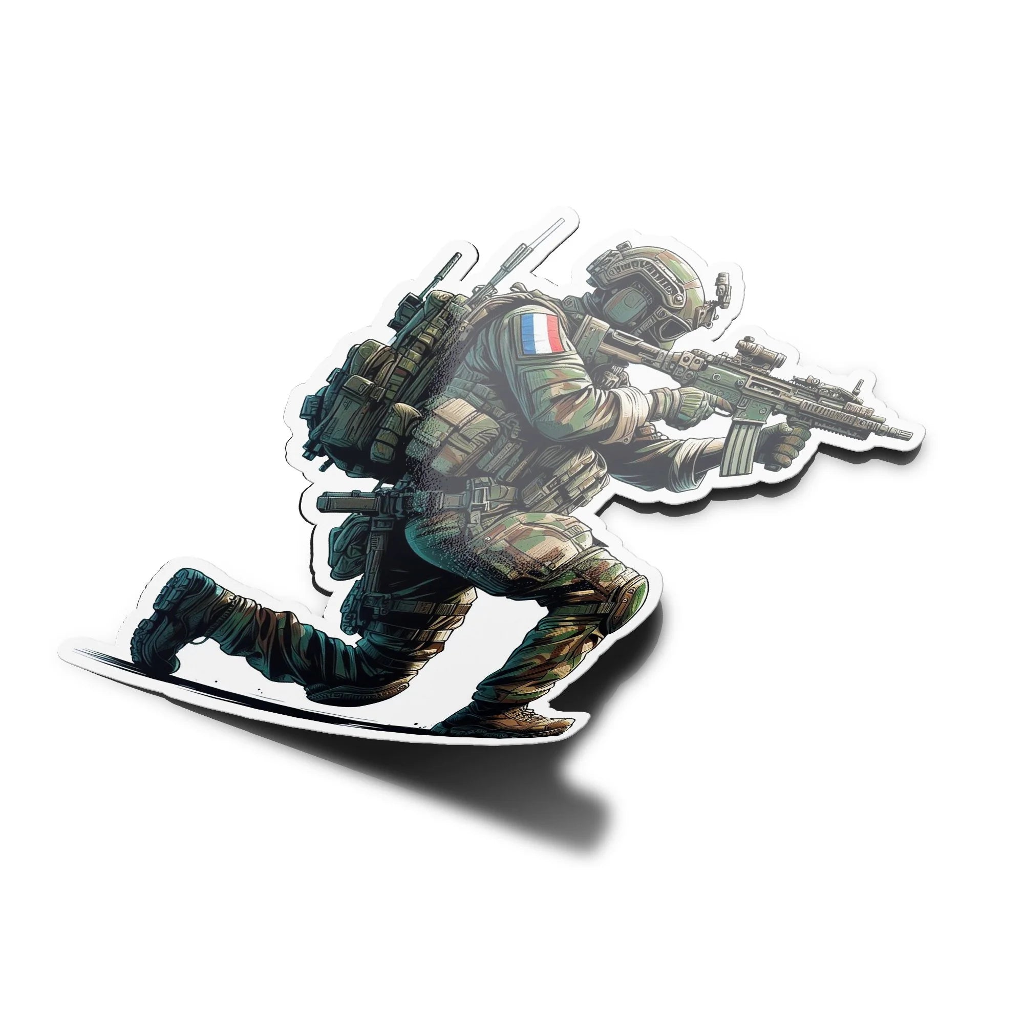 Sticker Militaire Français Armée de Terre Forces Spéciales à Genou - Autocollant Vinyle, Imperméable & Anti-UV