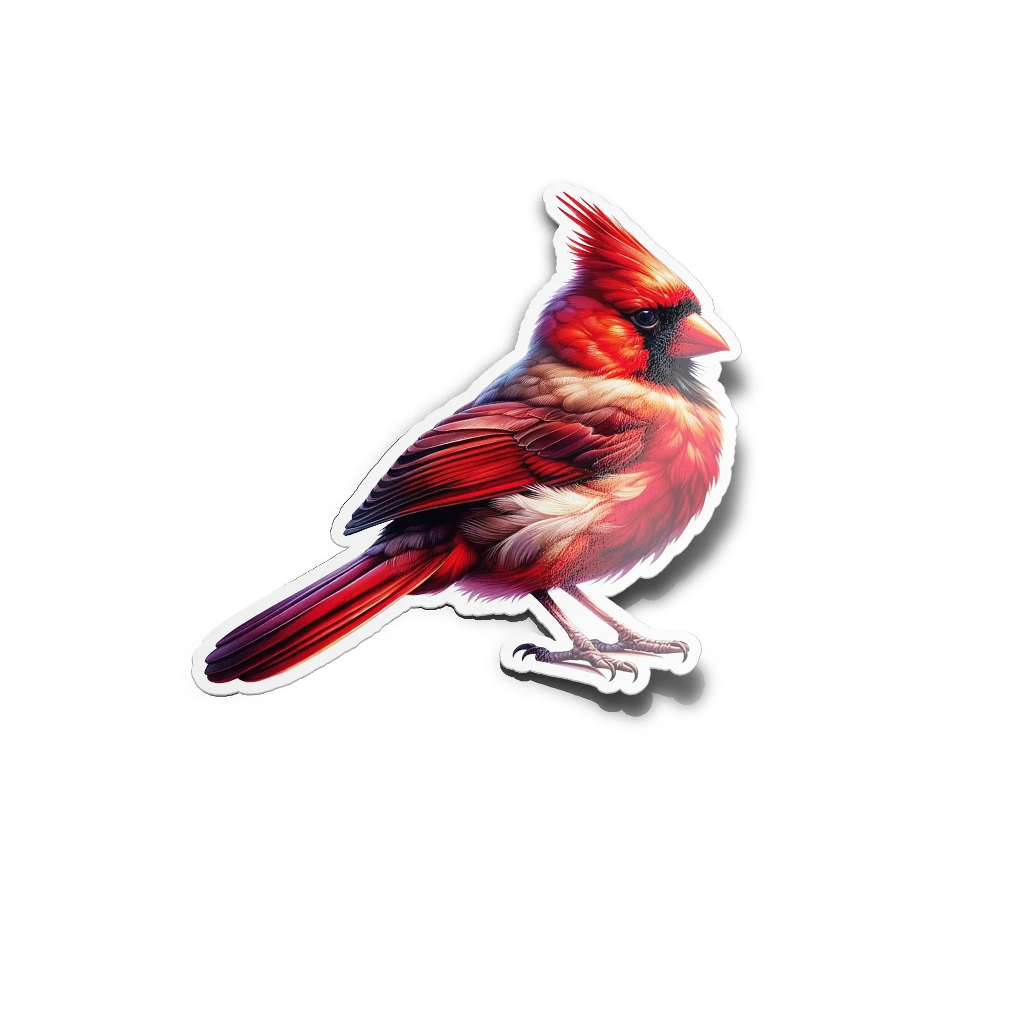 Sticker Oiseau Cardinal Rouge Chantant – Vinyle Résistant & Décoratif, Décor Faune jardin