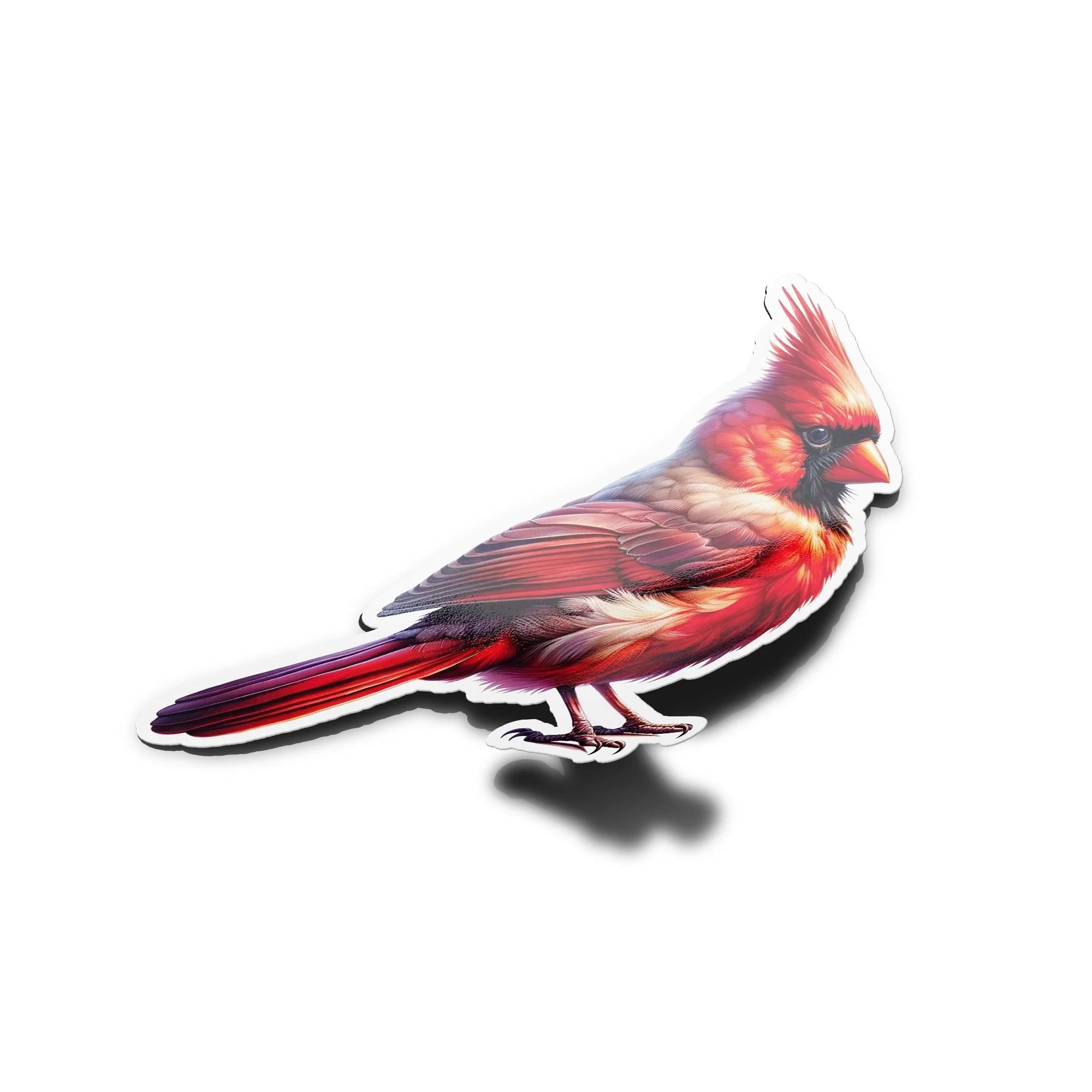 Sticker Oiseau Cardinal Rouge Chantant – Vinyle Résistant & Décoratif, Décor Faune jardin