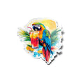 Sticker Vinyle Perroquet Tropical – Autocollant Aquarelle Cocktail & Soleil – Waterproof & Résistant UV