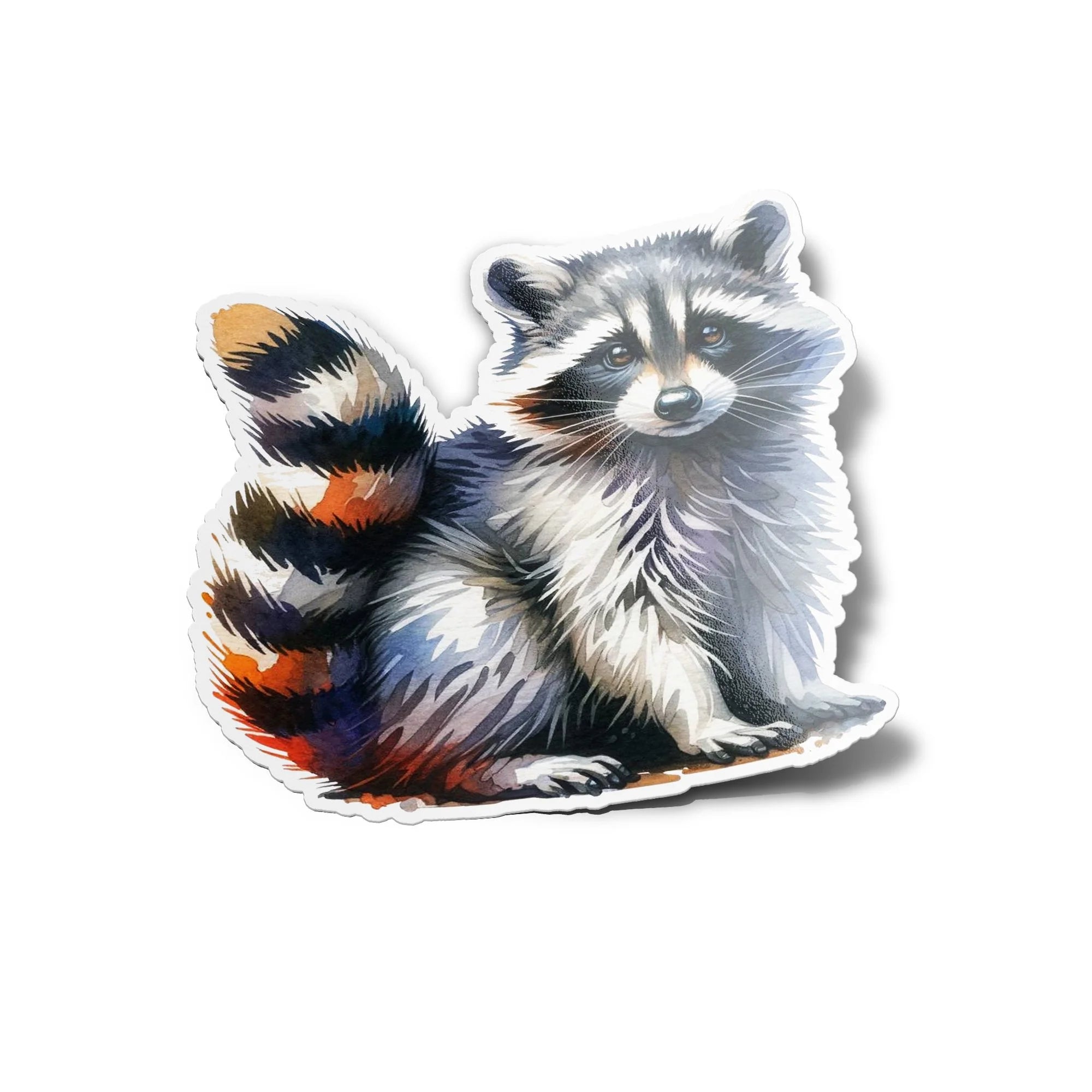 Sticker Artistique Raton Laveur Aquarelle – Vinyle Étanche et Anti-UV, Décor Moderne