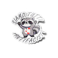 Sticker Raton Laveur Mignon avec Slogan "Siamo Tutti Antifascisti" – Autocollant Vinyle Résistant