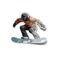 Sticker Vinyle Snowboard - Autocollant Freestyle Sport d’Hiver - Snowboarder en Saut - Résistant Eau & UV