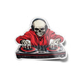 Sticker Vinyle DJ Squelette – Autocollant Musique Techno, Hip-Hop & House – Résistant UV & Eau